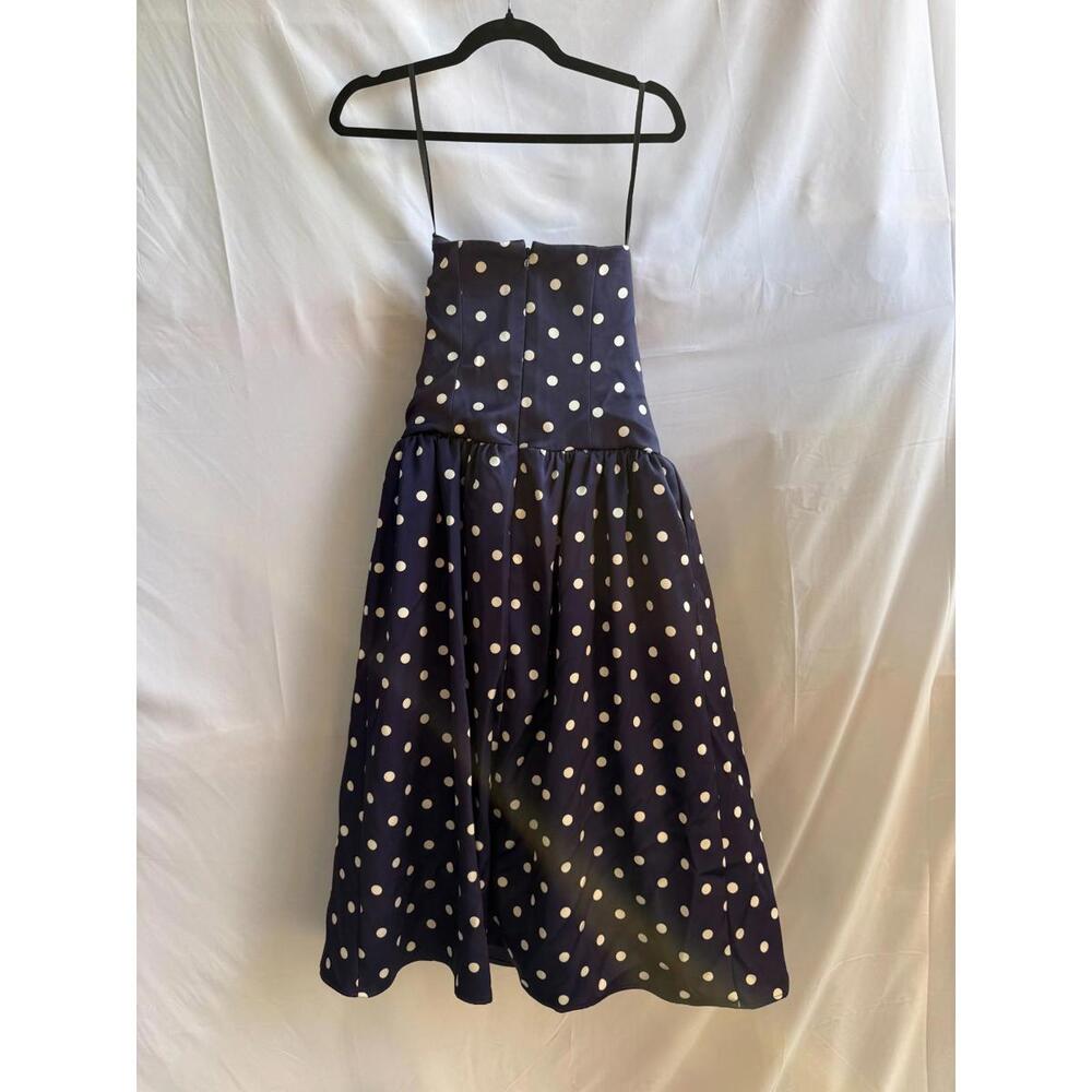 Self-Portrait Blue Polka Dot Midi Dress Size 2,  ($655 original retail) - Picture 5 of 13